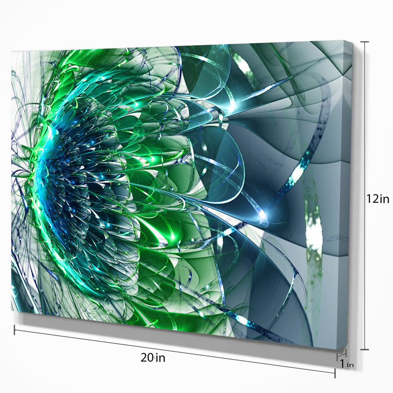 East Urban Home Floral Green Abstract 3d Exotic Flower In Tail