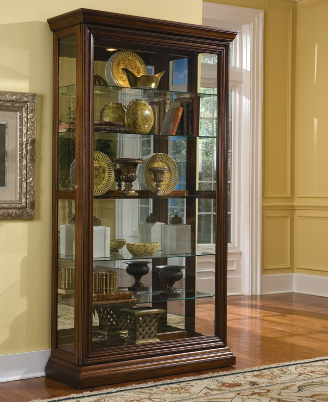 Darby Home Co Purvoche Lighted Curio Cabinet Reviews Wayfair Purvoche Lighted Curio Cabinet