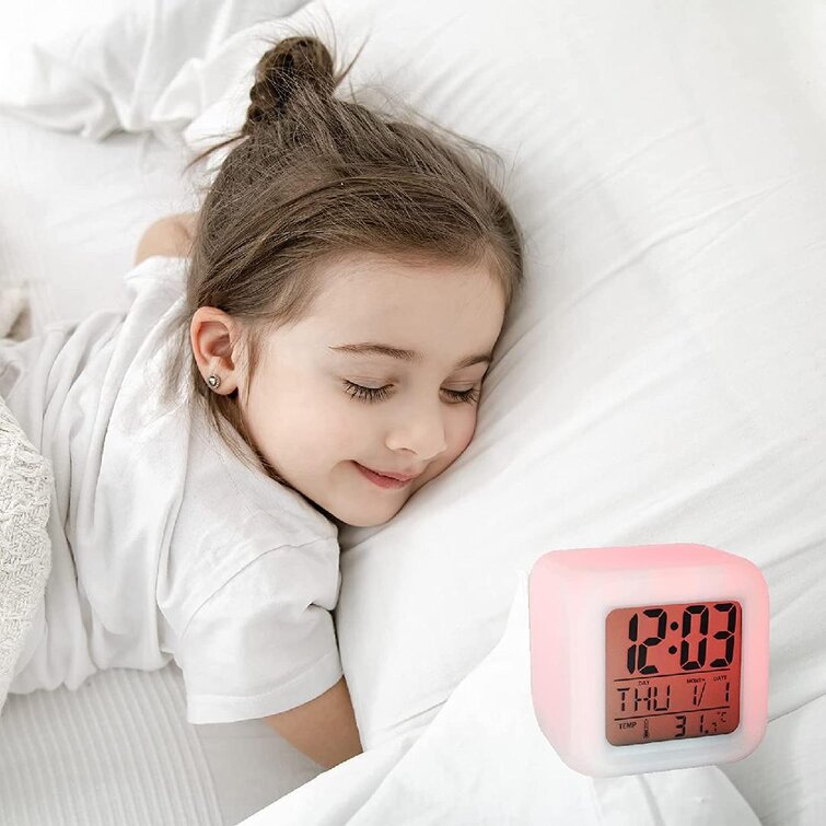Baoblaze Projection Alarm Clock Snooze Date 12/24HR Electronic Alarm Clock for Boys Girls Black 