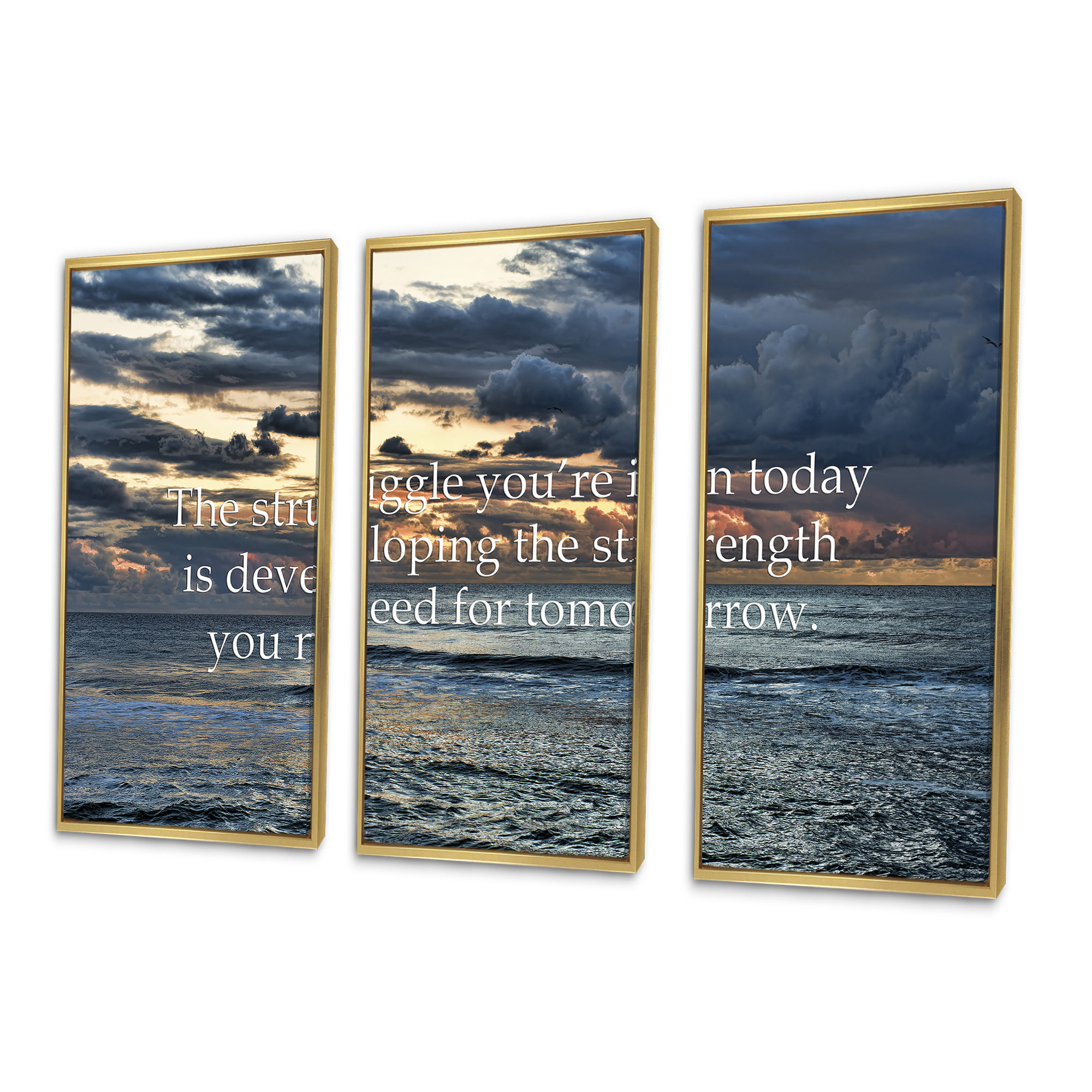 Trinx Ocean And Inspirational Quote 3 Piece Textual Art On Canvas trinx-ocean-and-inspirational-quote-3-piece-textual-art-on-canvas