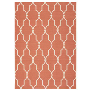 Coyne Orange/White Indoor/Outdoor Area Rug