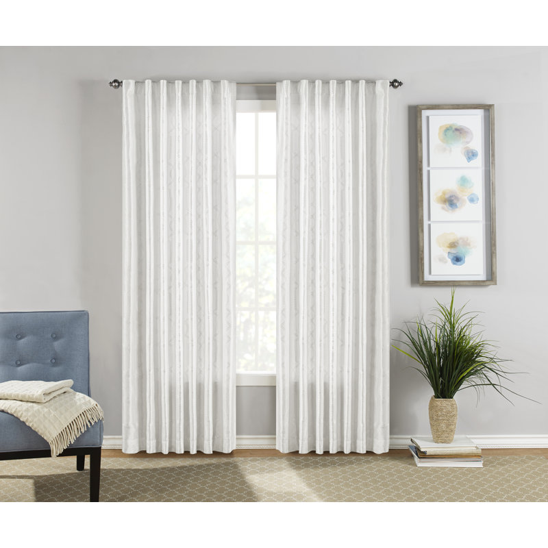 Sure Fit Adalina Geometric Room Darkening Rod Pocket Curtain Panels Reviews Wayfair