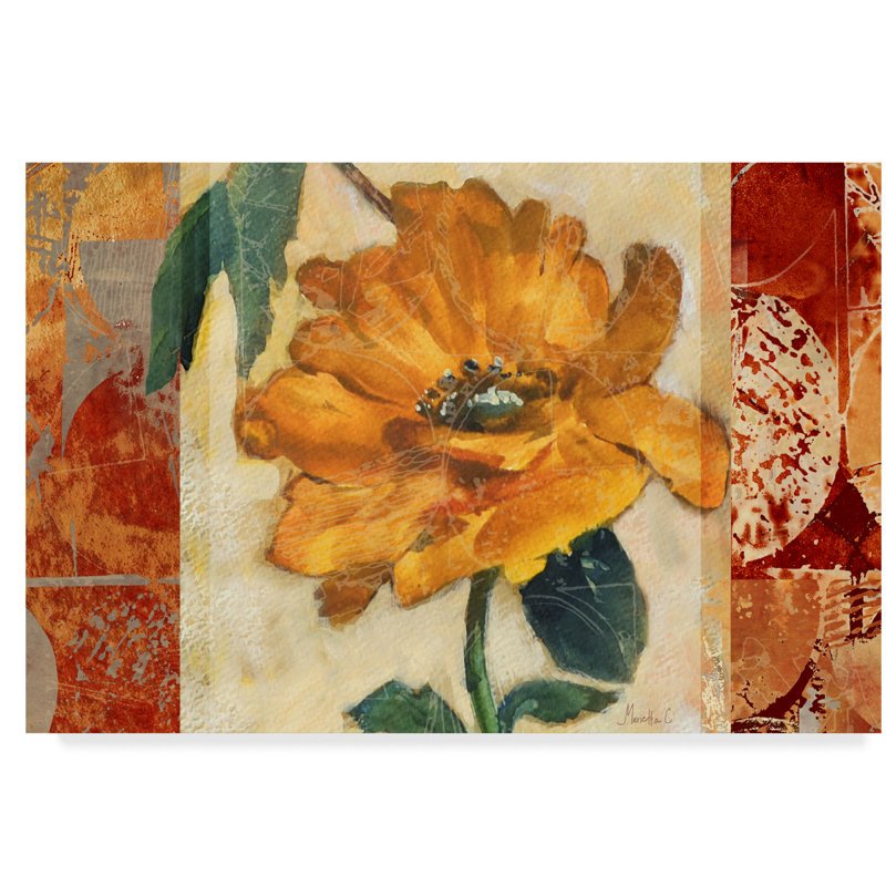Fleur De Lis Living Golden Blossom 1 Acrylic Painting Print On