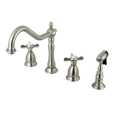 Essex Double Handle Kitchen Faucet With Side Spray Kingston Brass