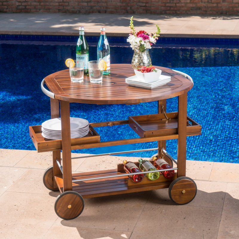 Loon Peak Kaing Wood Bar Cart Reviews Wayfair