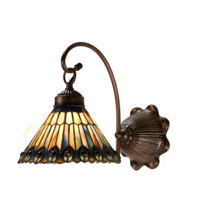 Best Tiffany Jeweled Peacock 1-Light Armed Sconce By Meyda Tiffany Wall Lights Tiffany Jeweled Peacock 1-Light Armed Sconce By Meyda Tiffany Wall Lights