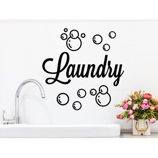 Laundry Room Loads of Fun Circle Floral Decor vinyl wall decal quote sticker
