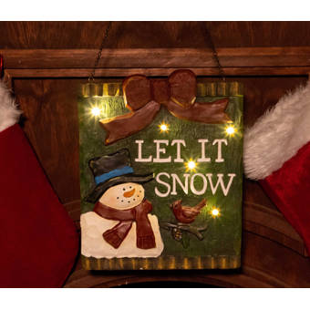 The Holiday Aisle Christmas Let It Snow Light Up Hanging Wall