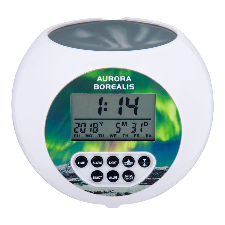 Ctgbrands Aurora Borealis Projector 2 Light Tabletop Clock Reviews Wayfair