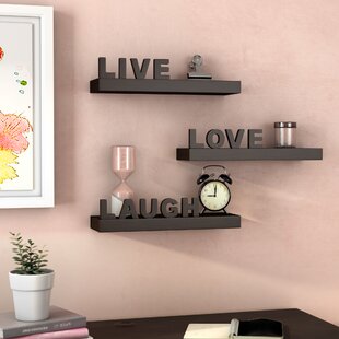 View Howton 3 Piece Live Love Laugh Floating Wall Shelf