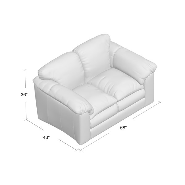 Omnia Leather Oregon Genuine Leather Standard 68 Pillow Top Arm Loveseat Wayfair