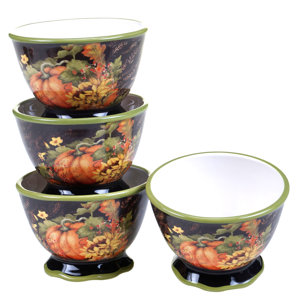 Botanical Harvest Ice Cream Bowl (Set of 4)