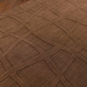 Sculpture Chocolate Checked Area Rug