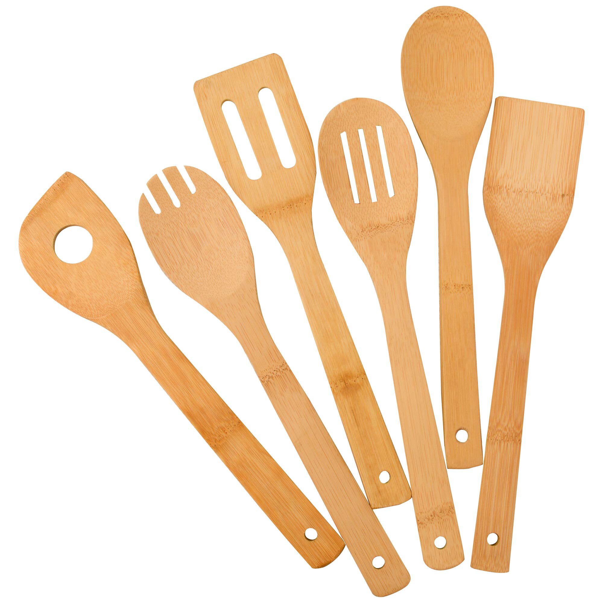 New 5 Piece Bamboo Utensil Set Kitchen Spatula Turner Spoon Cooking Utensils 