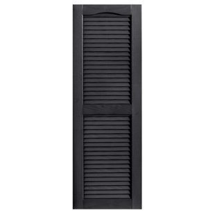 Exterior Louvered Shutters Wayfair Exterior Vinyl Louvered Shutter Set Of 2