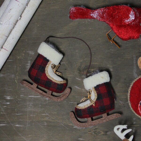 Kurt Adler Ice Skates With Red Bow Christmas Ornament