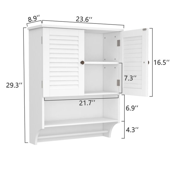 Rosecliff Heights Parise 23.6'' W x 29.5'' H x 9'' D Wall Mounted ...