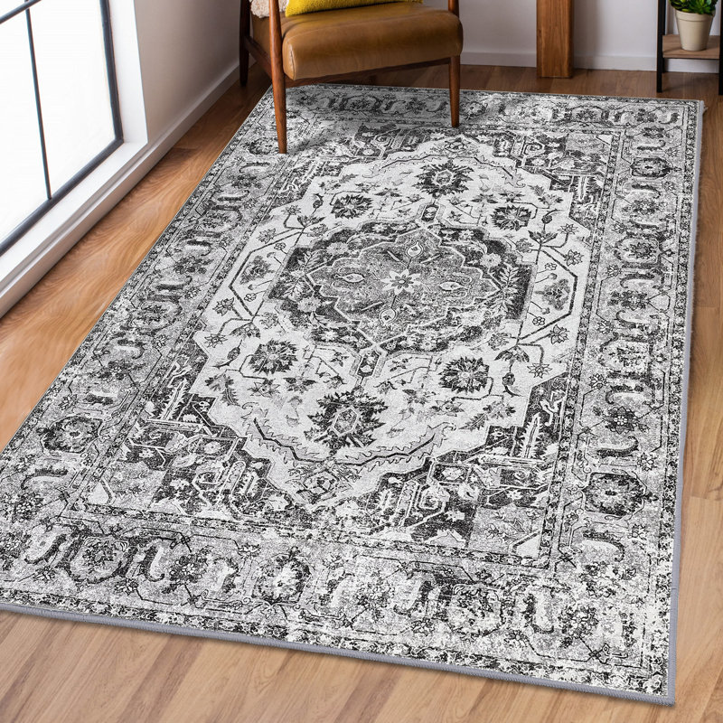 Rectangle Shardi Rectangle 2'x 3’ Area Rug with Non-Slip Backing Rug Size: Rectangle 5' x 7'