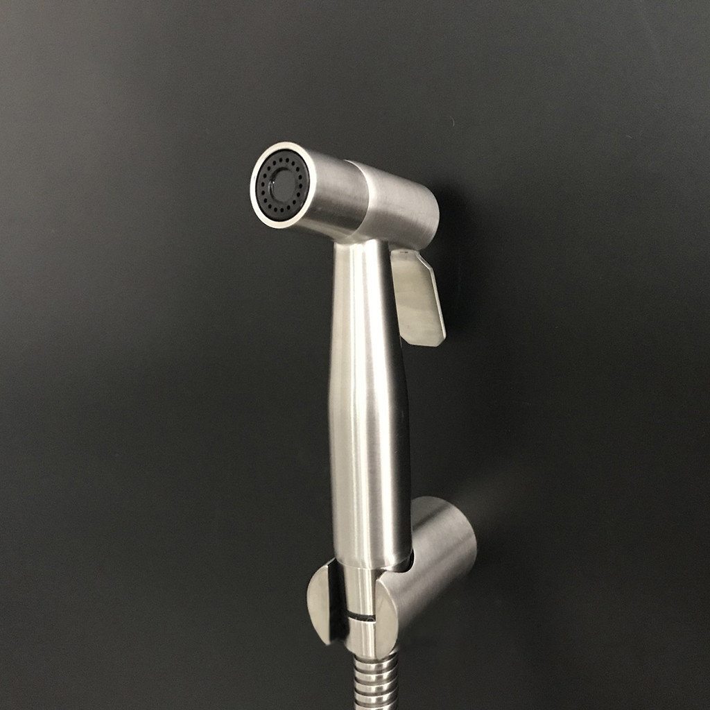 Stainless Steel Handheld Bidet Spray Shower Head Toilet Shattaf Adapter Hose Kit