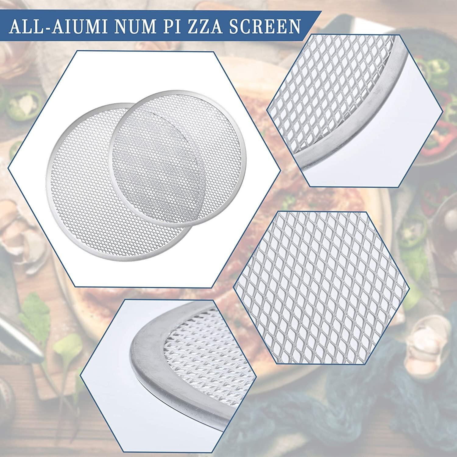 Pizza Screen Aluminium Seamless Rim Pizza Mesh Round Tray Oven Baking US 