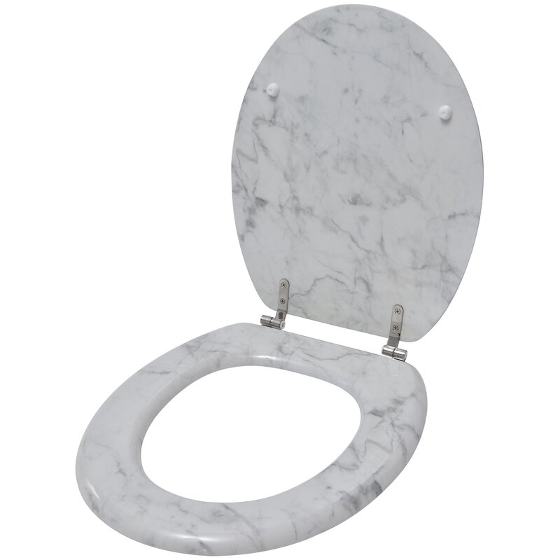 Evideco Marble Effect Elongated Toilet Seat | Wayfair.ca