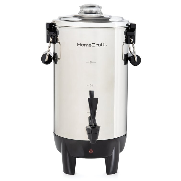 Electric Single 30 Cup Percolator Coffee Tea Beverage Urn Dripless Dispenser