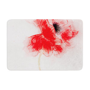 Louise Poppy Floral Memory Foam Bath Rug