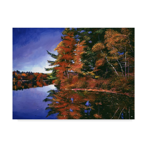 Trademark Art Autumn Mirror Lake Acrylic Painting Print On