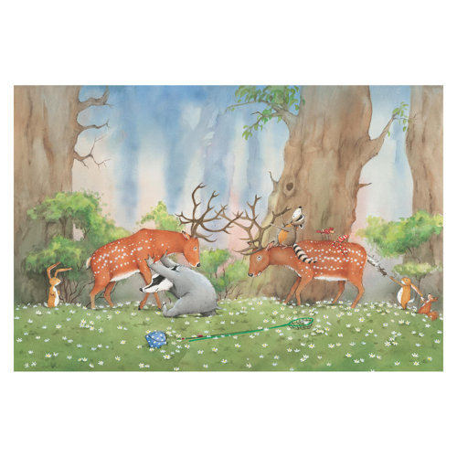 Vasili Helps the Stags 3.2m x 4.8m Embossed Matte Peel & Stick Wallpaper Roll East Urban Home