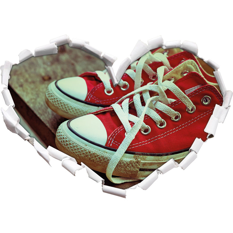 East Urban Home Red Converse Chucks Wall Sticker Wayfair Co Uk