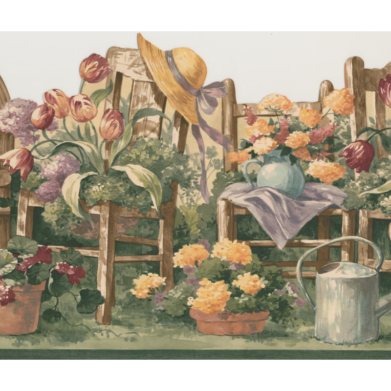 Retroart Floral Gardening Flowers 15 X 10 2 Wallpaper Border Wayfair
