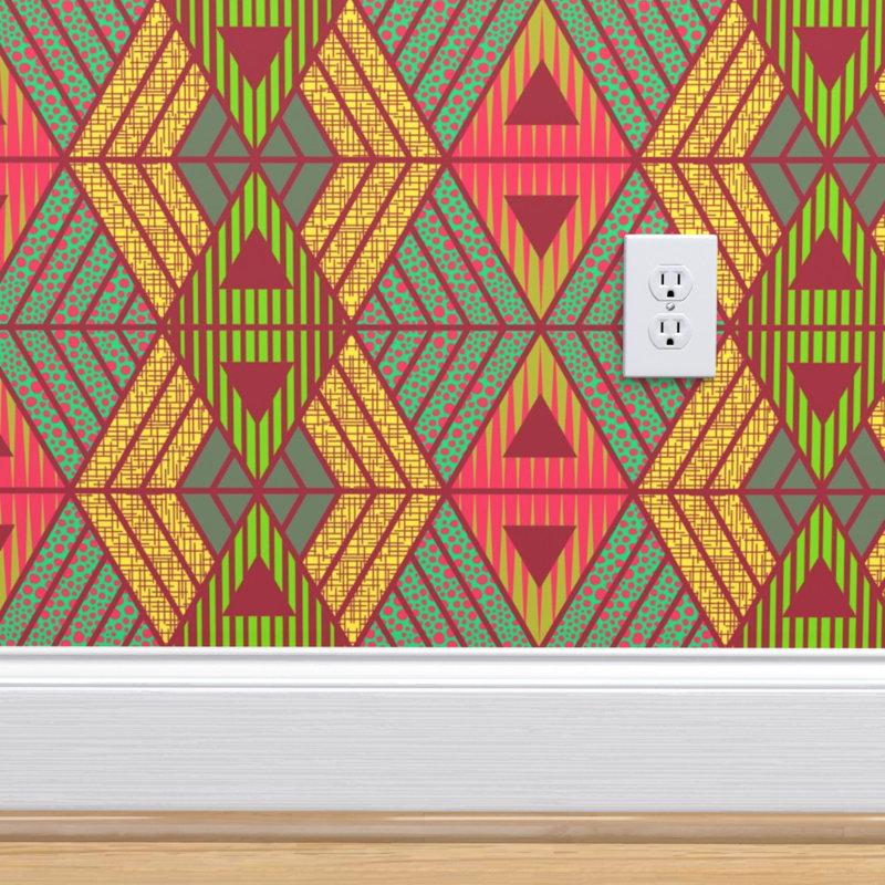 Bungalow Rose Tribal Inspired Wallpaper African Geometric