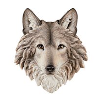 Large Wolf Head Wall Figurine Wall Mount Plaque 16.5"Tall Wolves Pack Leader 