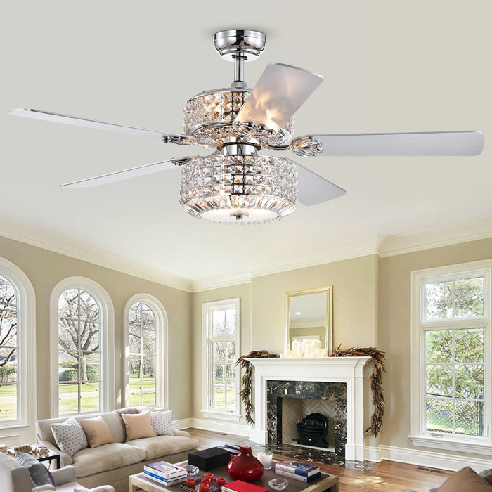 Pitchford 5 Blade Lighted Ceiling Fan With Remote Light Kit Included