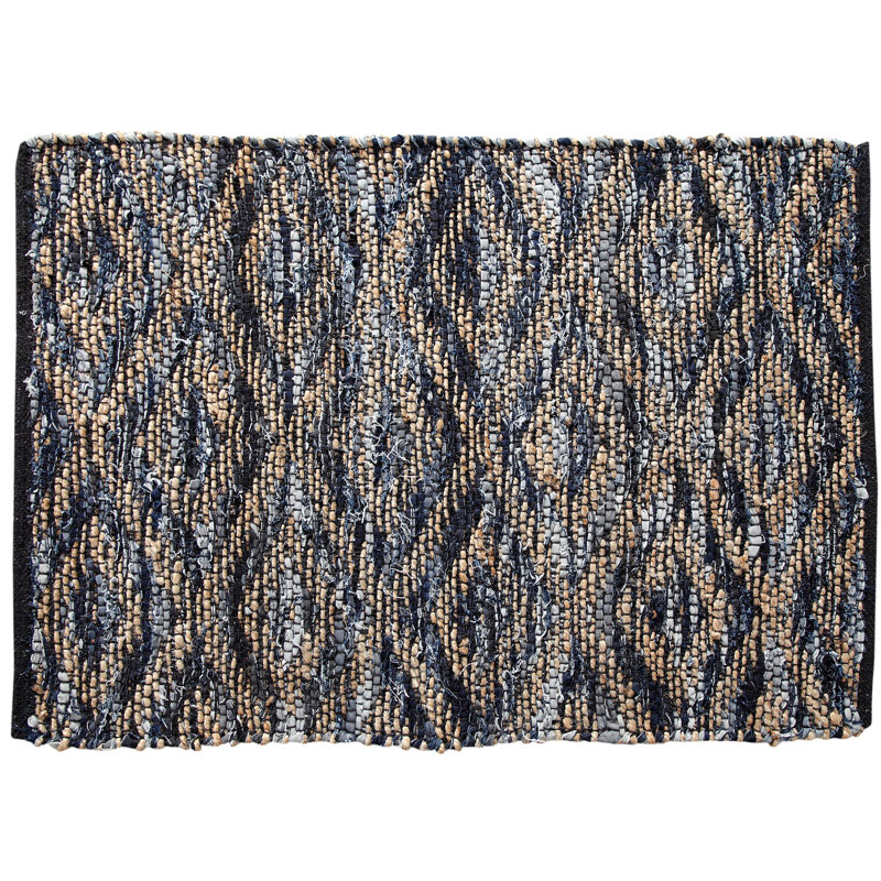 World Menagerie Romeo Geometric Handmade Tufted Jute Sisal Blue Gray Area Rug Wayfair