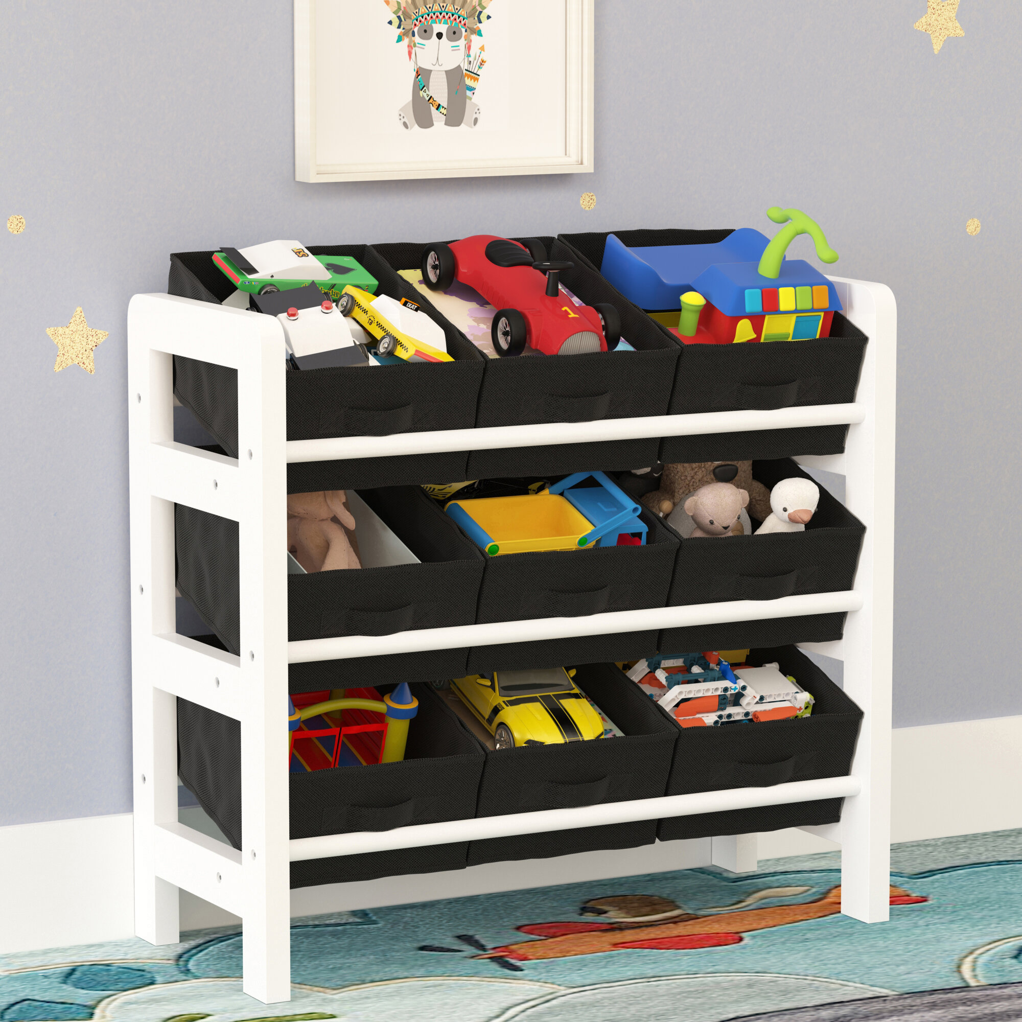 black toy storage box