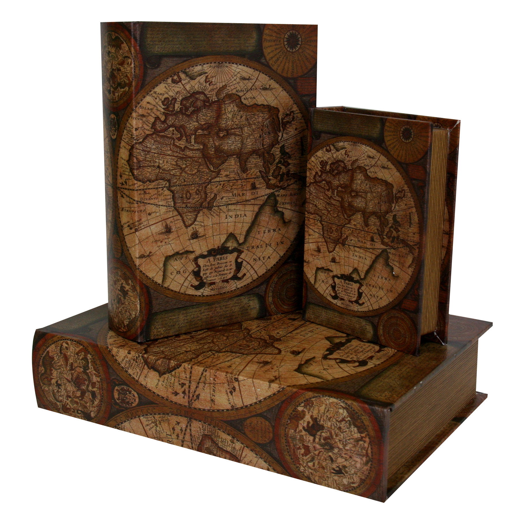 Mr Mjs Map Design Lined 3 Piece Book Box Set Wayfair Mr Mjs Map Design Lined 3 Piece Book Box Set Wayfair