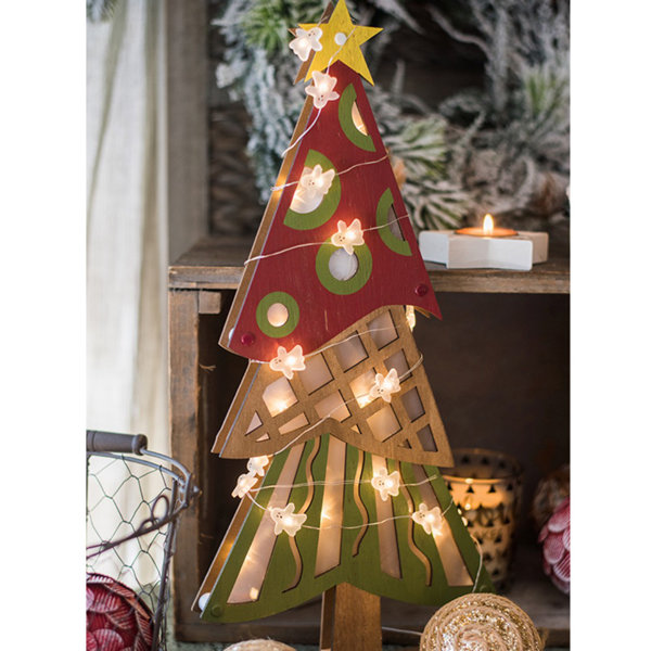 The Holiday Aisle Christmas Decorative Wooden Light Box Tree Figurine Wayfair