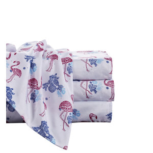 Jasper Flamingo Microfiber Sheet Set (Set of 4)