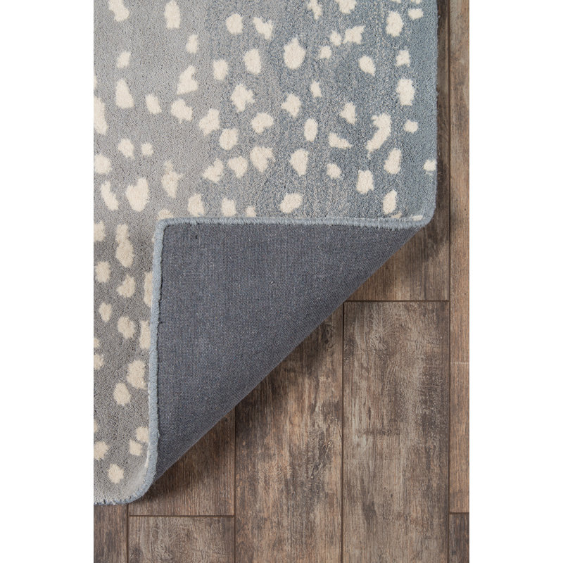 Woodland Animal Print Handmade Tufted Wool Blue Beige Area Rug Reviews Joss Main