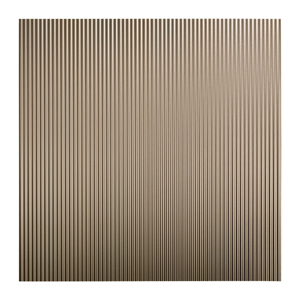 Fasade Rib 2 Ft X 2 Ft Lay In Ceiling Tile In Brushed Nickel