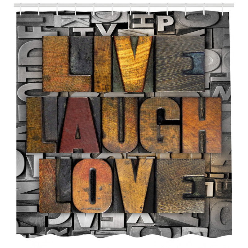 East Urban Home Live Laugh Love Shower Curtain Set Hooks Wayfair