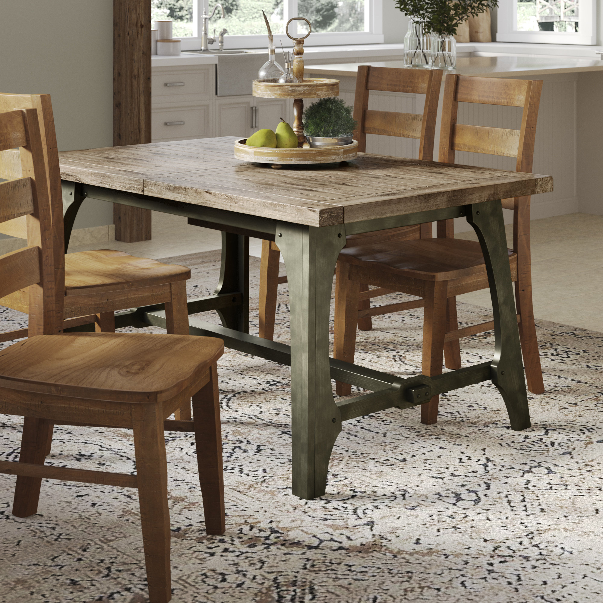 Gracie Oaks Casimir Extendable Solid Wood Dining Table