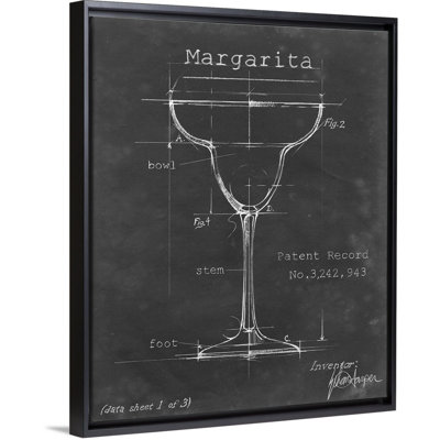 Barware Blueprint VI Canvas Wall Art 17 Stories Format: Black Floater Frame, Size: 21.7