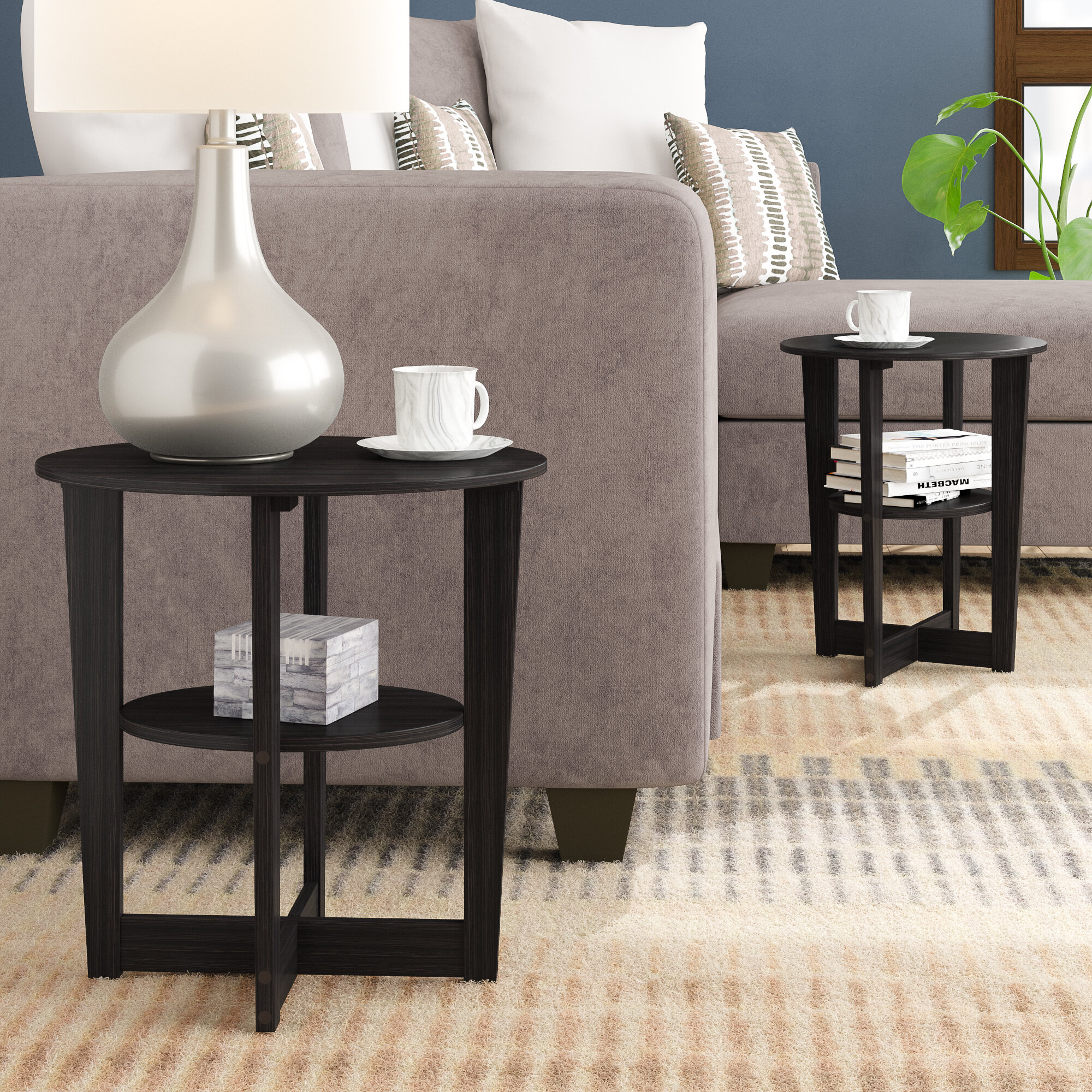 tall oval side table