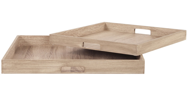 square wooden tray