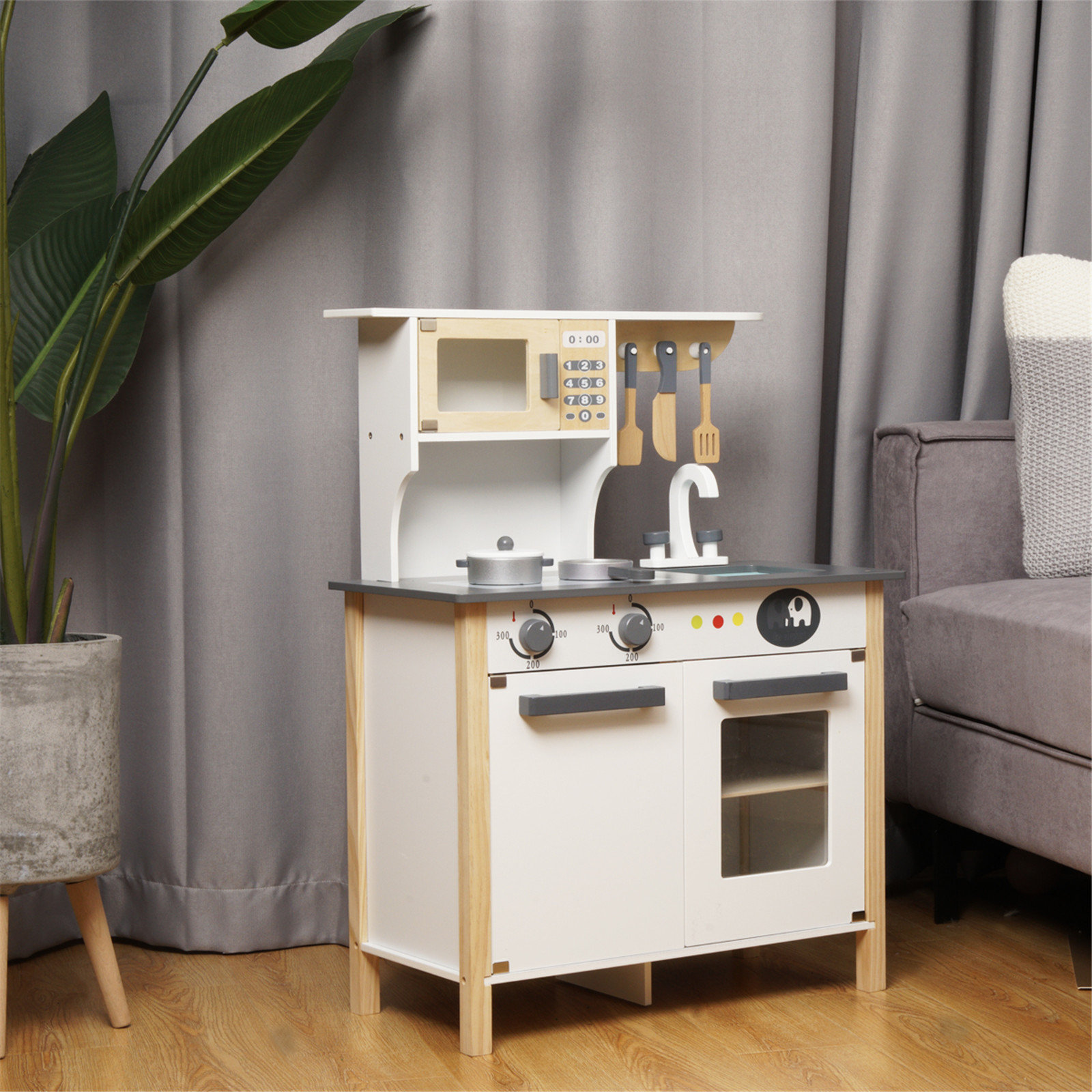 Kozart White Pretend Wooden Kitchen Playset For Kids And Children Wayfair