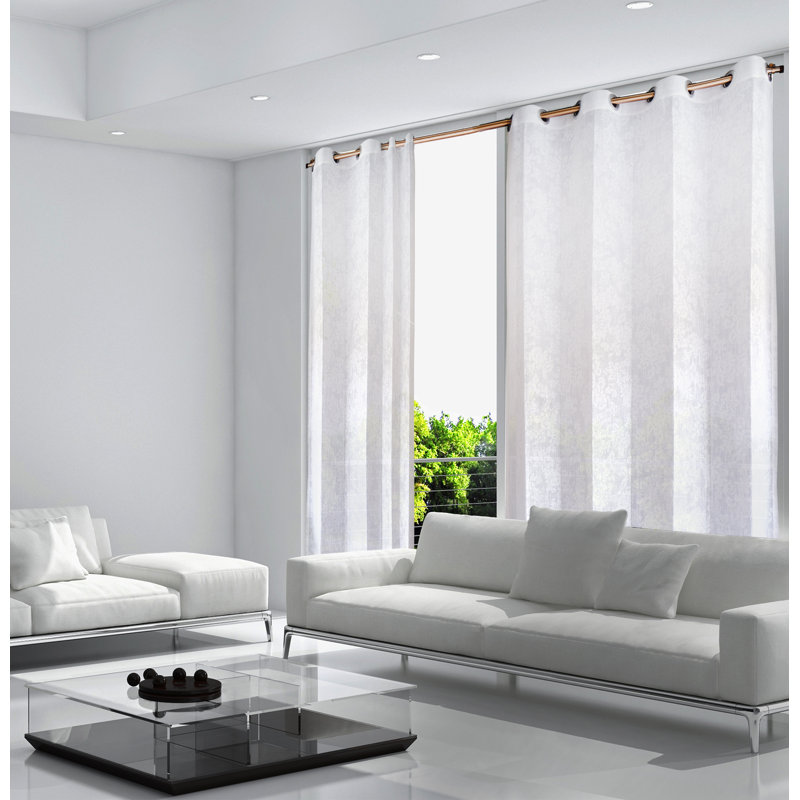 Rosdorf Park Patson Blossom Rose Floral Flower Sheer Curtain Panel