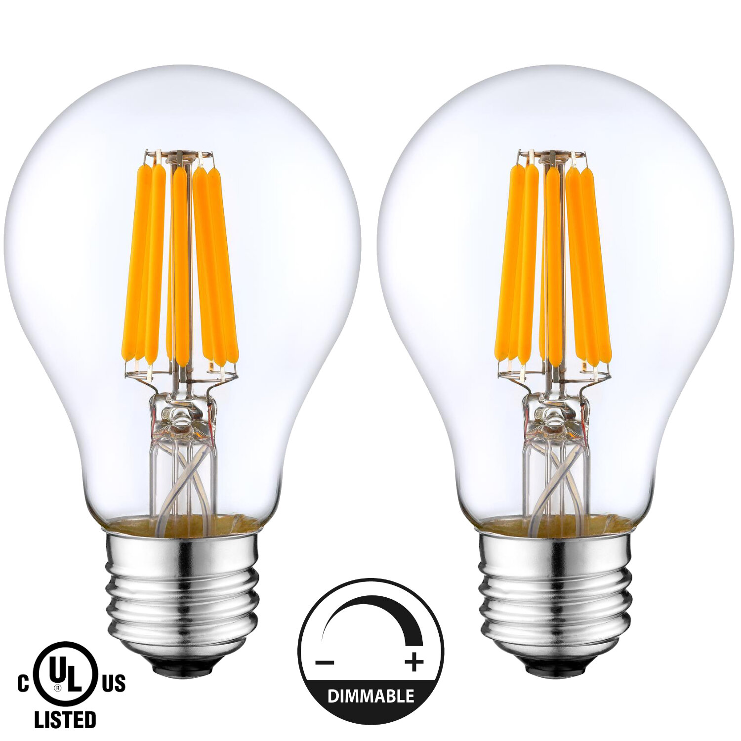 LIGHTACCENTS 8 Watt (60 Watt Equivalent), A19 LED, Dimmable Light Bulb, Warm White (2700K) E26/Medium (Standard) | Wayfair