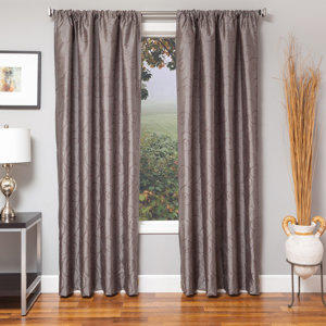 Nadine Window Solid Abstract Room Darkening Rod Pocket Single Curtain Panel